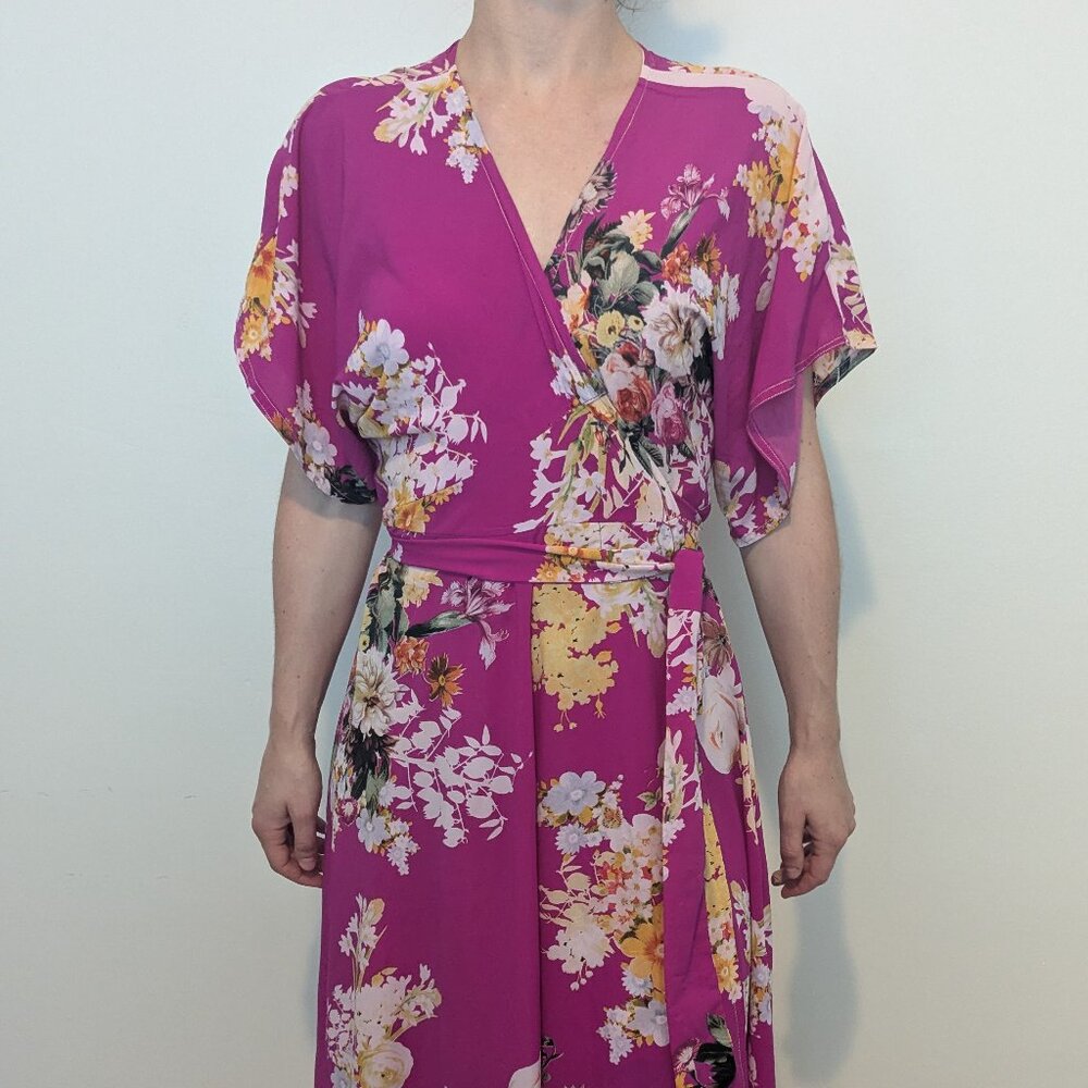 Kimono dress | Floral Pink Wrap Dress